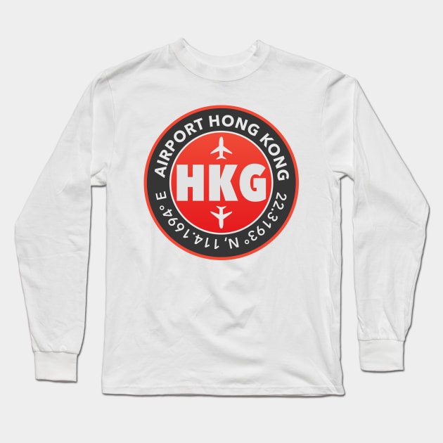 Hong Kong airport Long Sleeve T-Shirt by Woohoo